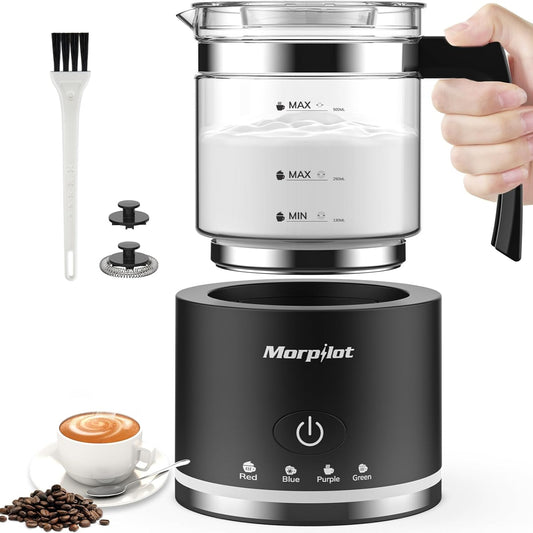 Morpilot 16.9oz Electric Milk Frother & Steamer - Black 4 Functions