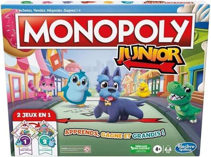 Monopoly Junior Reversible 2‑in‑1 Board Game for Kids Ages 4‑6 - Gomix Brands Outlet
