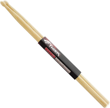 Tiger TDA77-5A Hickory Wood Tip Drumsticks - Pair for Acoustic Drums