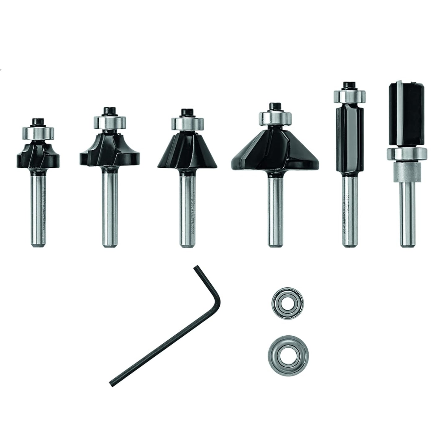 BOSCH 6-Piece Carbide-Tipped Trim Router Bits