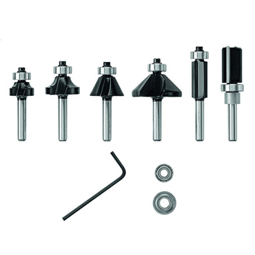 BOSCH 6-Piece Carbide-Tipped Trim Router Bits