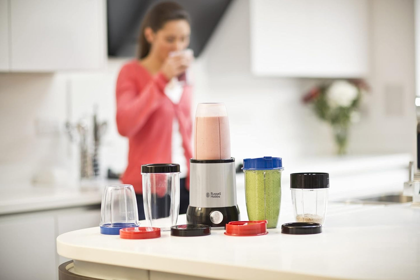 Russell Hobbs NutriBoost Multifunctional Blender: Powerful 0.9 HP Motor, 22,000 RPM, 5 BPA-Free Containers