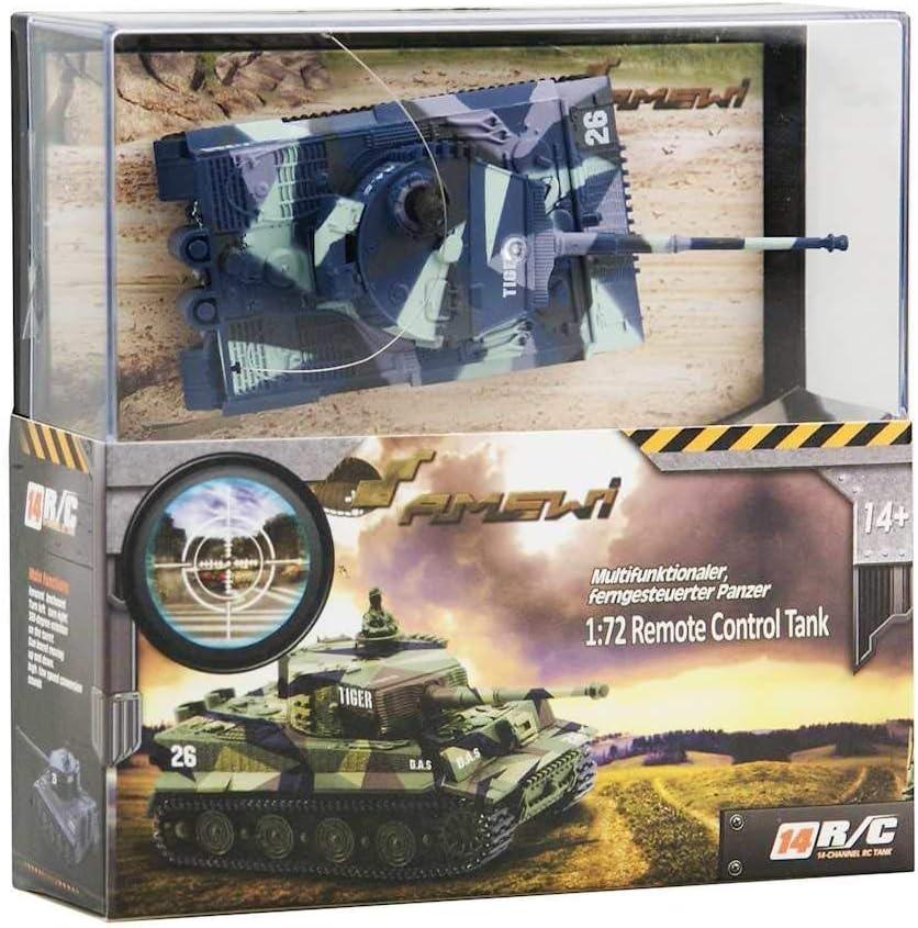 Amewi Mini Remote-Controlled Tiger Tank 1:72 Scale Model - Gomix Brands Outlet