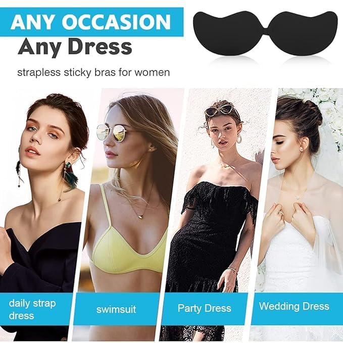 Mekahik Kiss Strapless Invisible Adhesive Bra with Front Clip