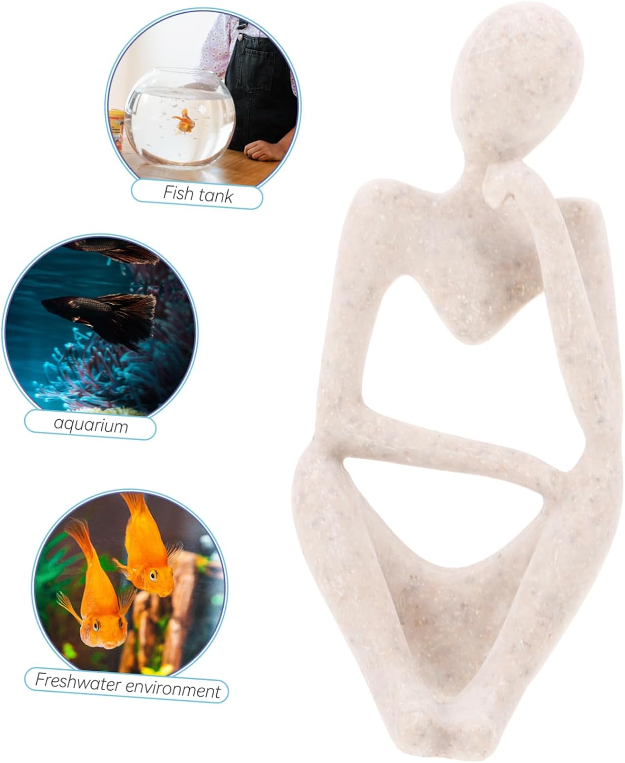Alipis Resin Abstract Thinker Statue for Aquarium and Home Décor