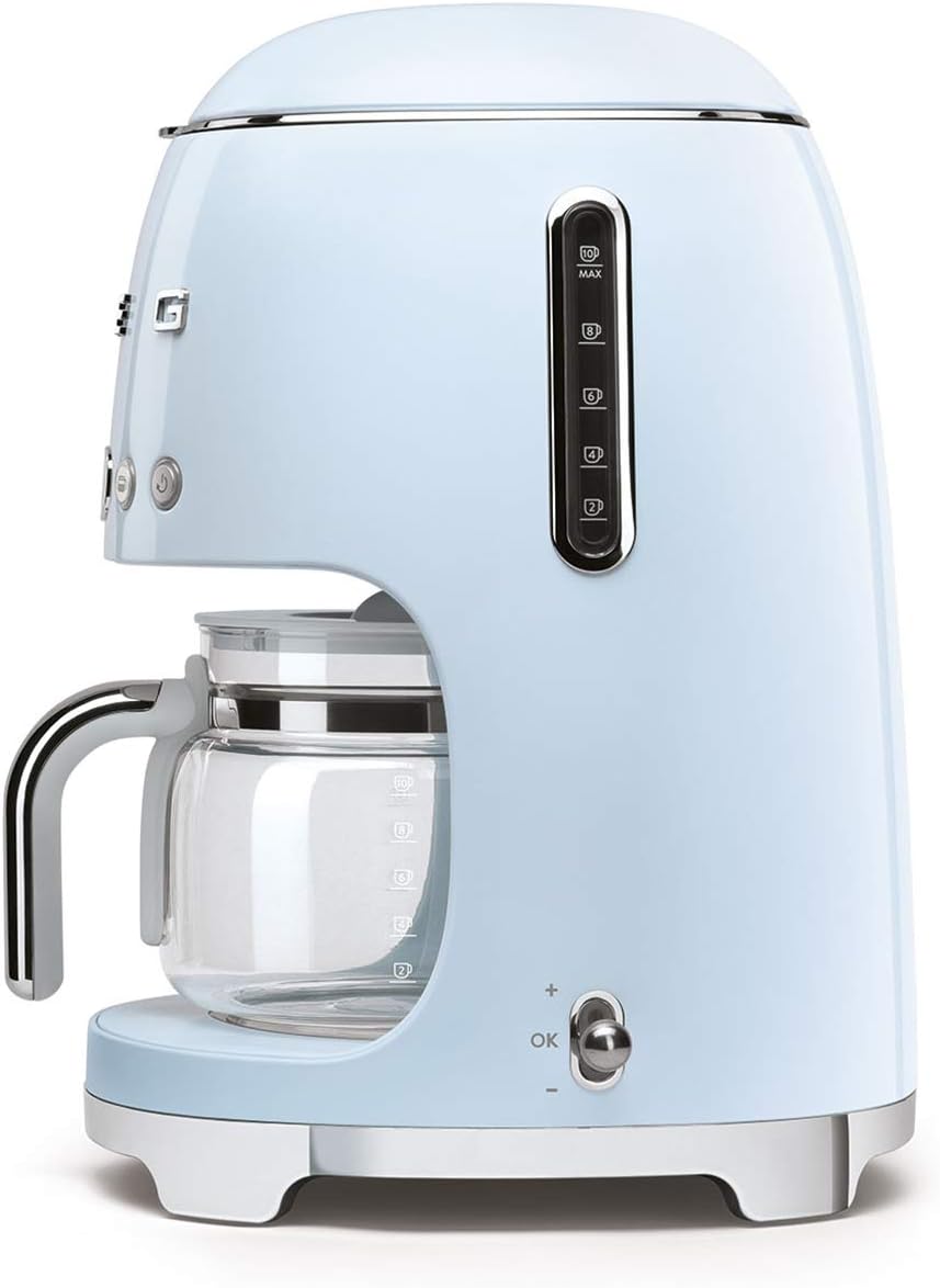 Smeg DCF02 Pastel Blue Filter Coffee Machine with Aroma and Auto-Start