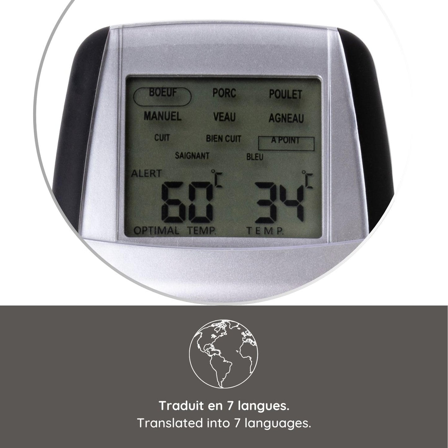 MASTRAD Thermo-Sonde M classic+ Precise Oven & Induction Cooking Thermometer