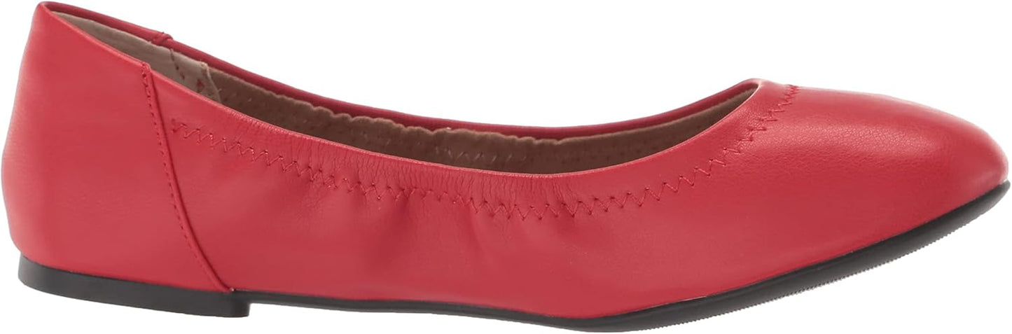 Amazon Essentials Women's Belice Bright Red Ballet Flat Slip-On