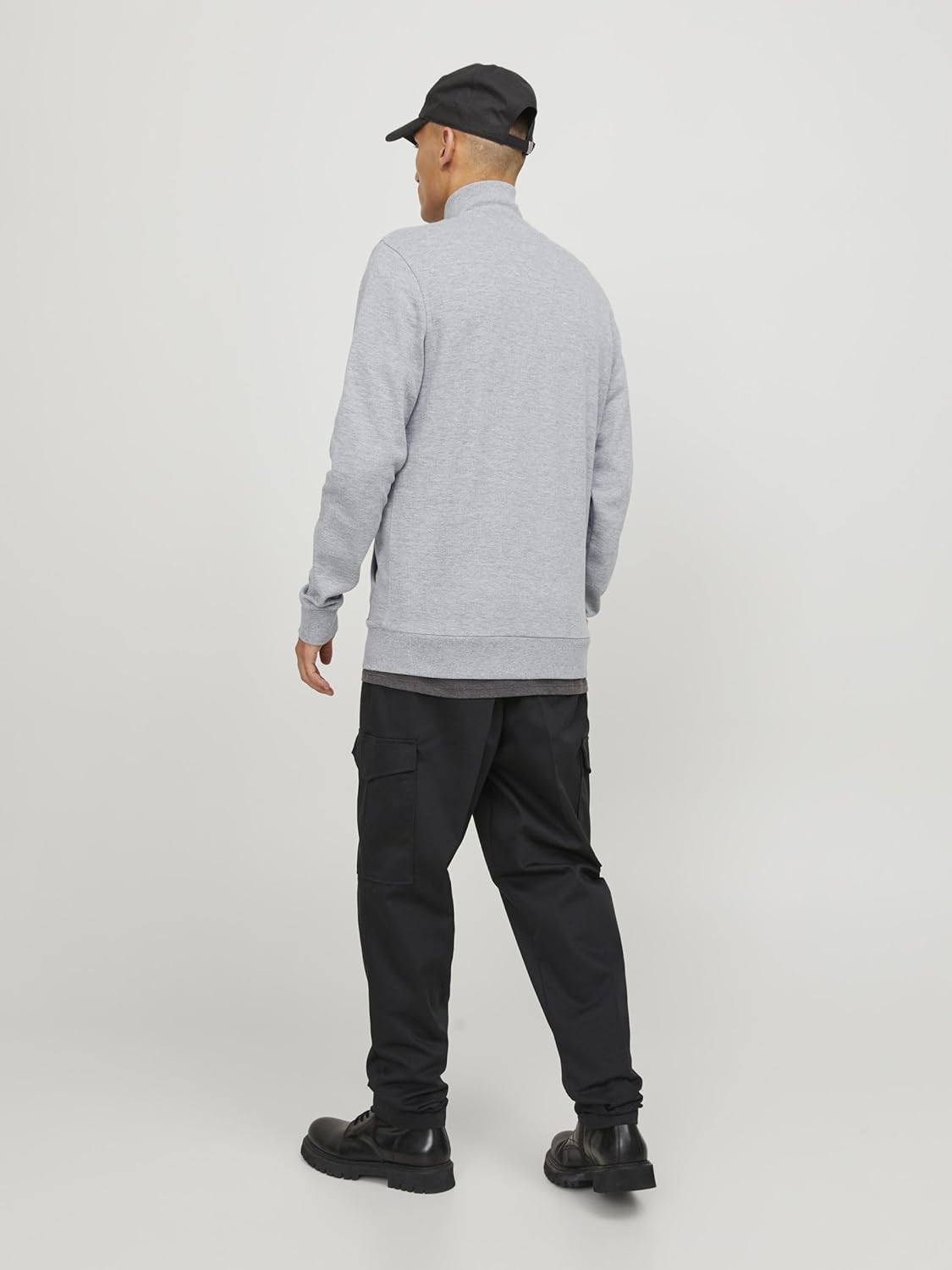 JACK & JONES Men's Zip-Front Sweatshirt with Logo Soft Grey
