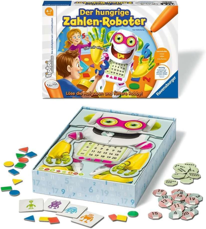 Ravensburger Robby Tiptoi Hungry Numbers Educational Learning Robot Yellow