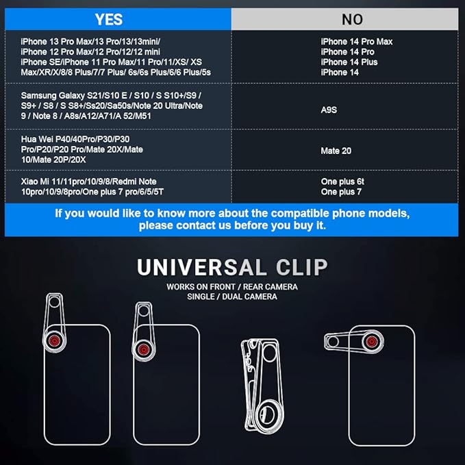 APEXEL 6in1 Clip on Phone Lens Kit user manual