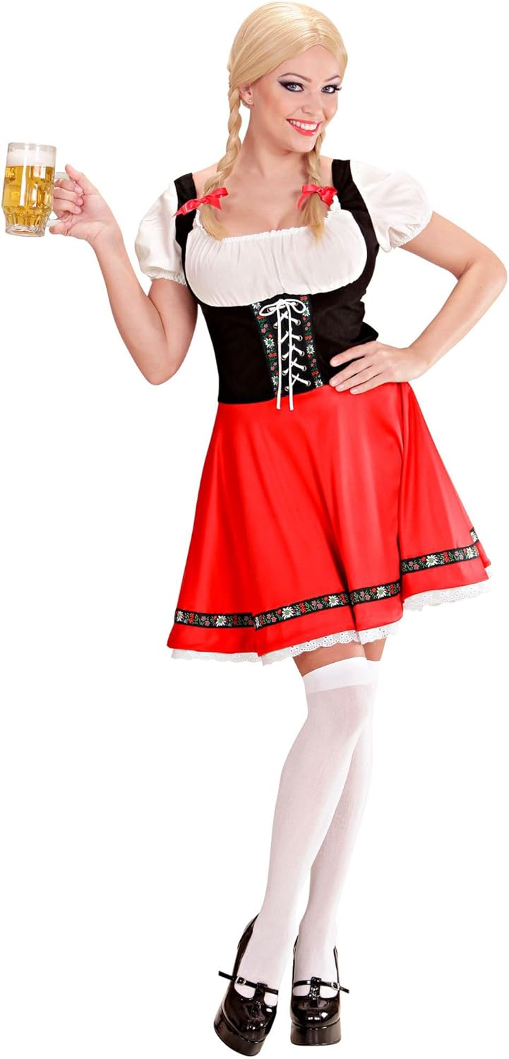 Widmann Milano Bavarian Dirndl Costume with Red Apron and Corset