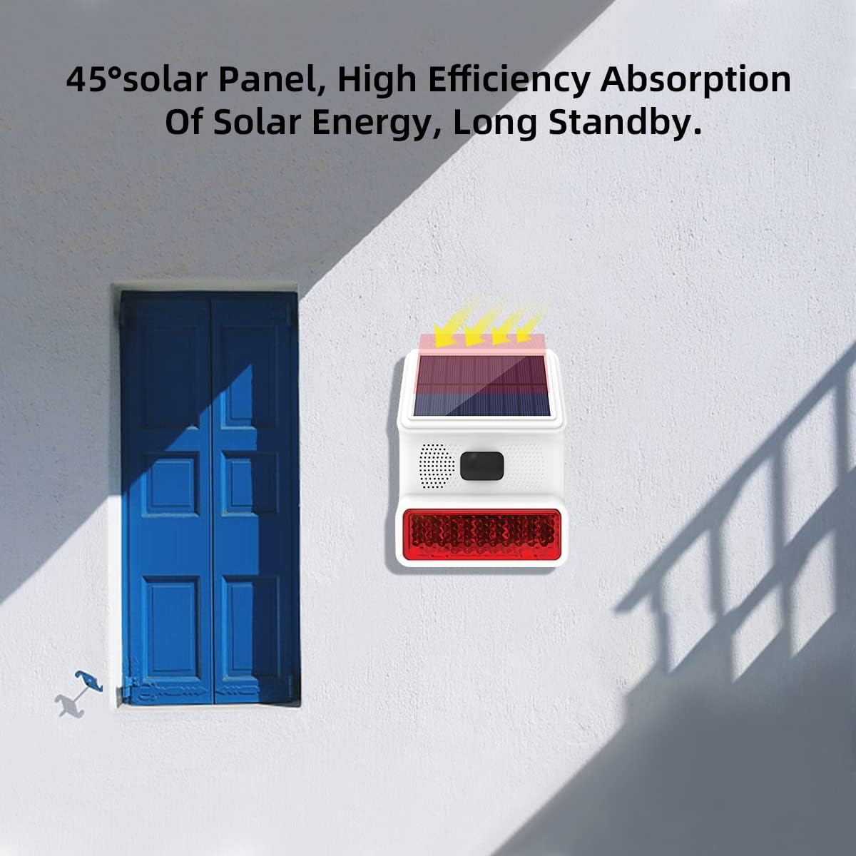 PGST Solar Outdoor Alarm Siren with LED Flashing Light Function 433 MHz
