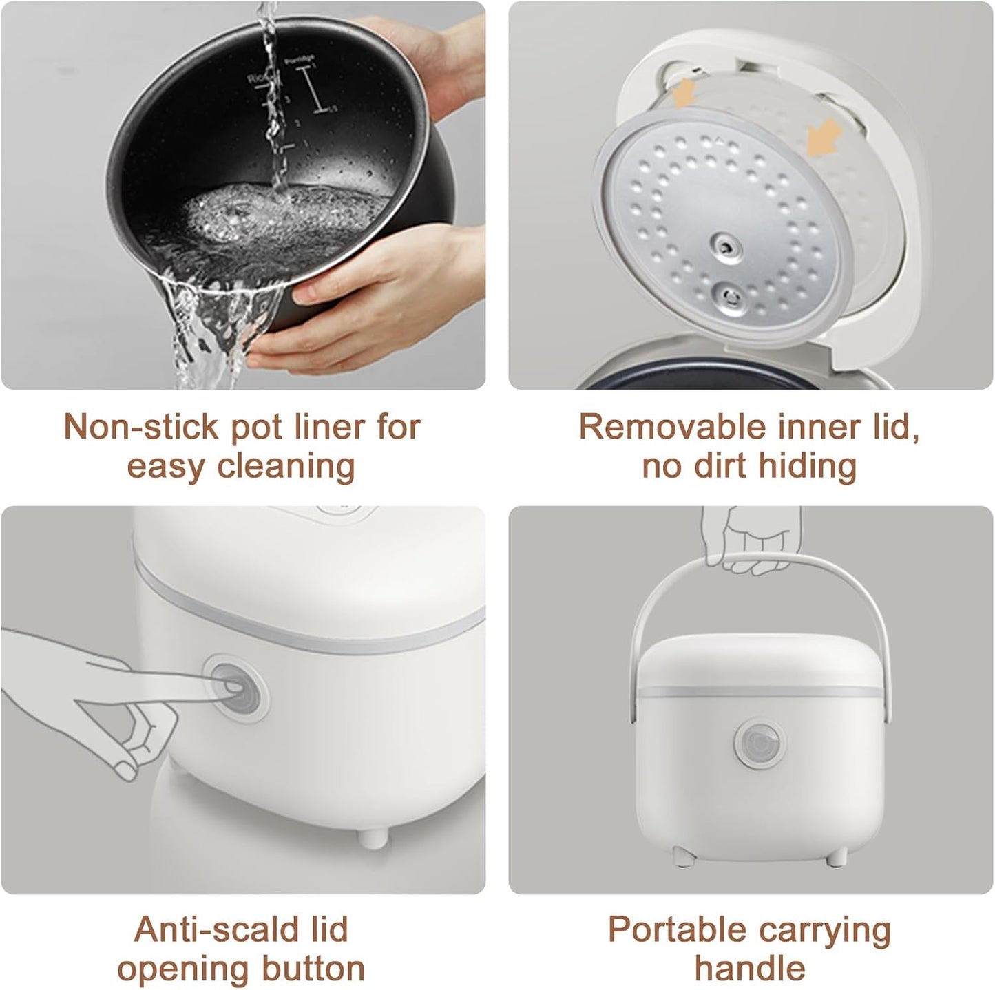 Bear 6-in-1 Compact Multi-Cooker: Perfect Rice, Porridge, Soup, and Steaming