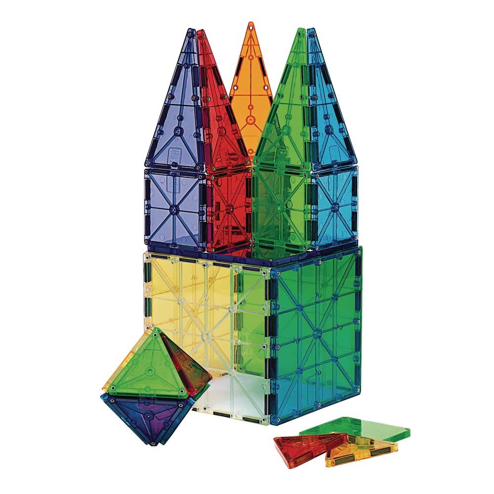 Magna-Tiles Translucent Colours 100-Piece Set – Bright, Magnetic Building Tiles