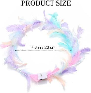 LED Feather Crown Headband with 6 Colorful Light-Up Feathers - Gomix Brands Outlet