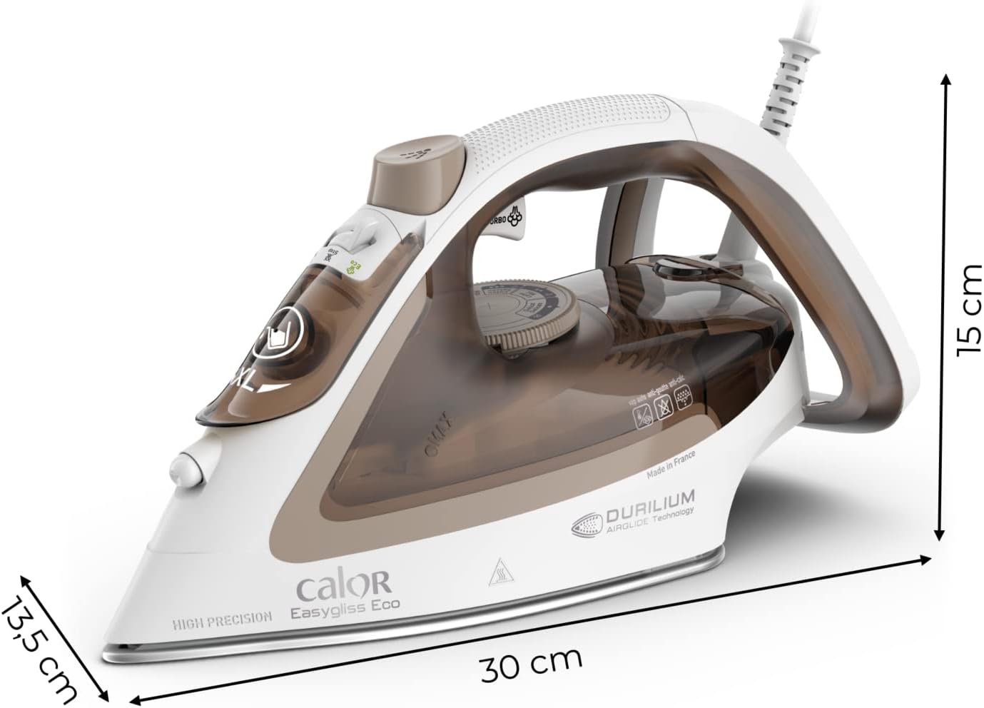 Calor Easygliss Eco Steam Iron 2800W Durable Durilium Soleplate