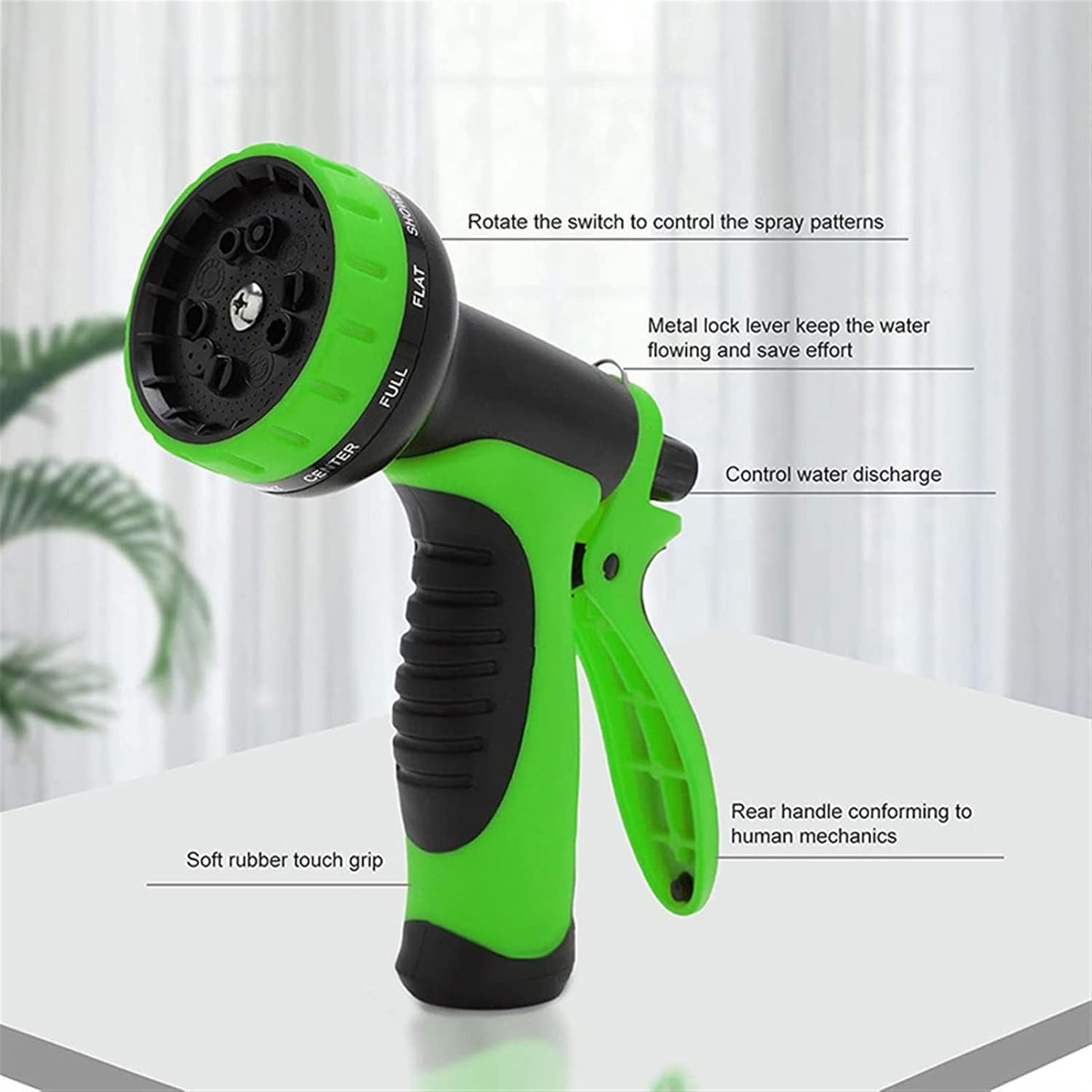 9-Pattern High-Pressure Garden Hose Nozzle for Car Washing and Watering