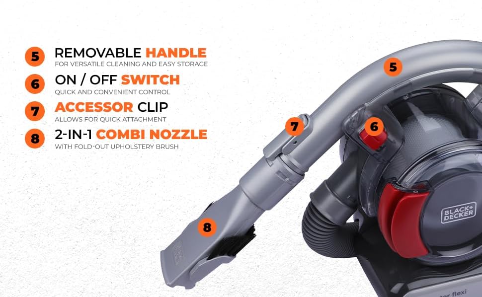 Black+Decker Dustbuster Flexi PD1200AV 12V Car & Hand Vacuum