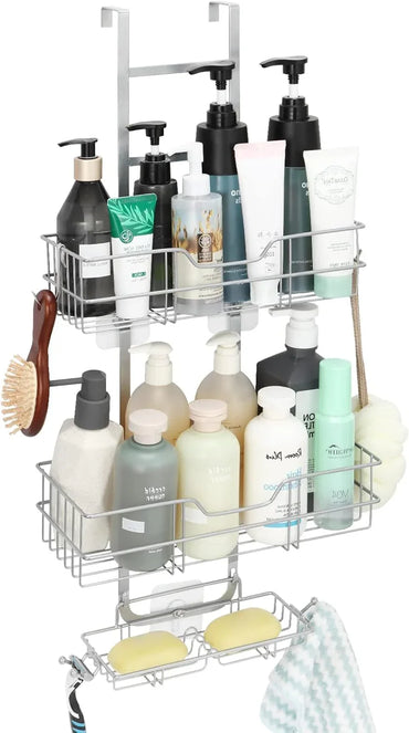 Melos Over-the-Door 3-Tier Rustproof Shower Caddy with Hooks - Gomix Brands Outlet