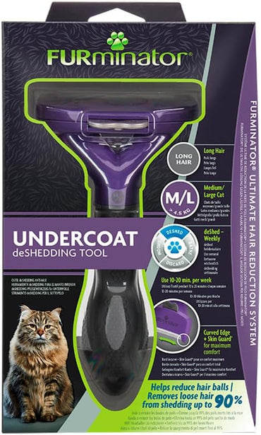 FURminator Long Hair Cat Deshedding Tool- Large Breed Cats