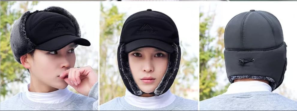 Men's Thermal Windproof Trapper Hat with Removable Face Mask