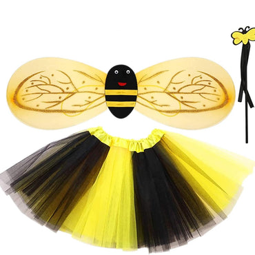Kids Bee Costume Set with Tutu, Wings, Antenna Headband, Wand
