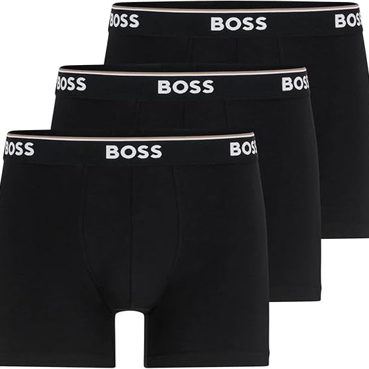 BOSS Men's 3-Pack Classic Cotton Stretch Boxer Briefs for Ultimate Comfort