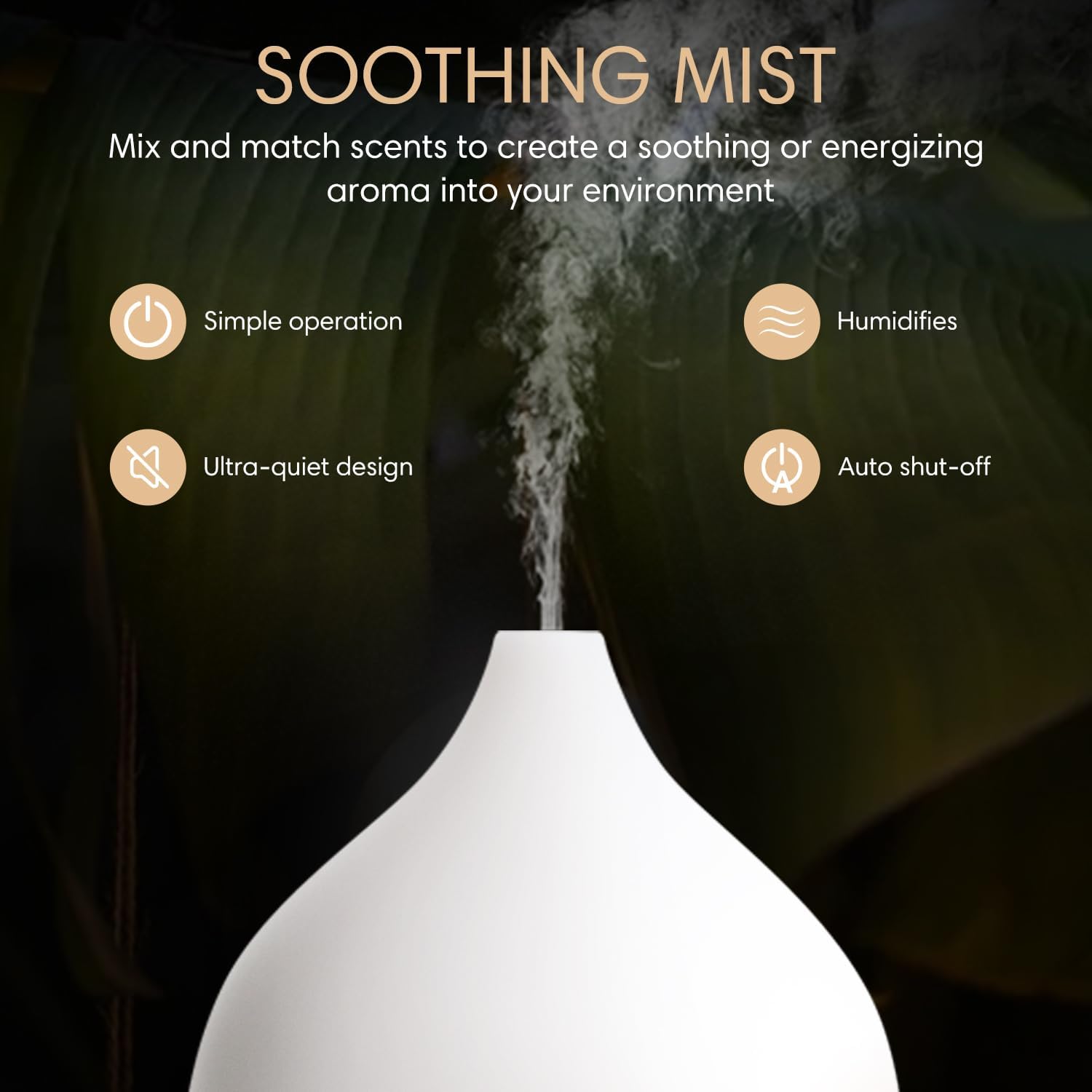 SALKING 100ml Ultrasonic Essential Oil Diffuser with LED Night Light