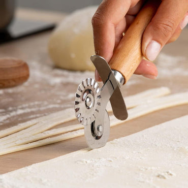 Fackelmann Stainless Steel Dough Wheel with Beech Wood Handle