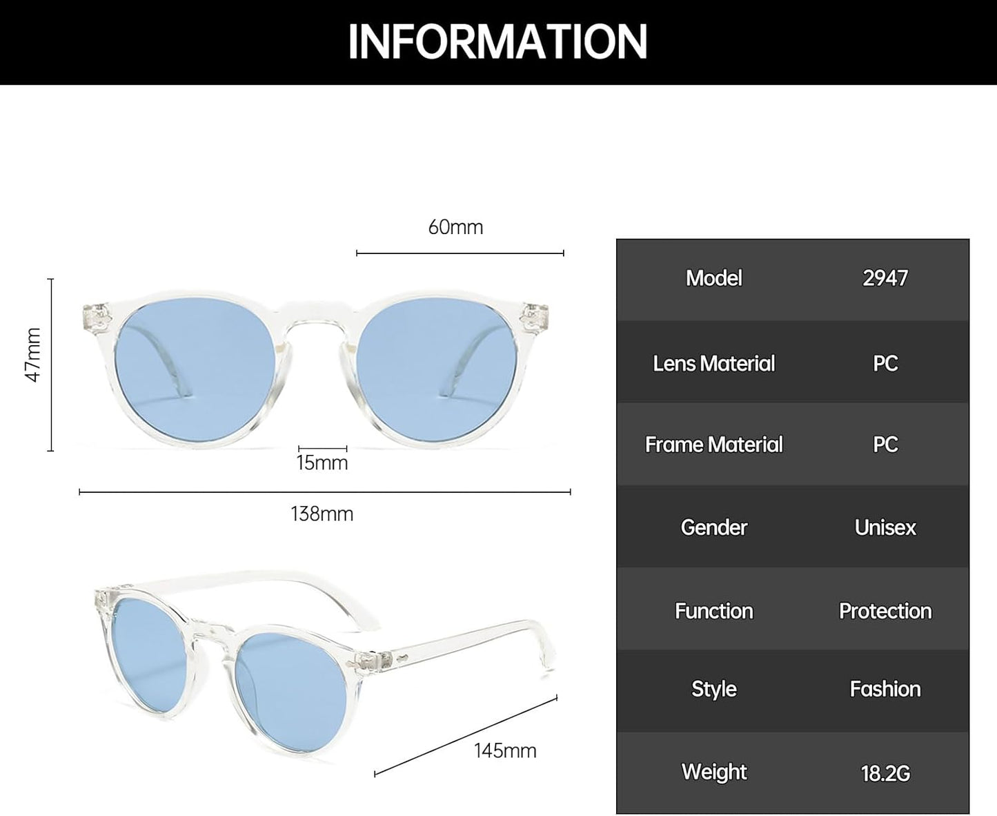 YAMEIZE Women's Round Polarized Vintage Sunglasses with UV400 Protection