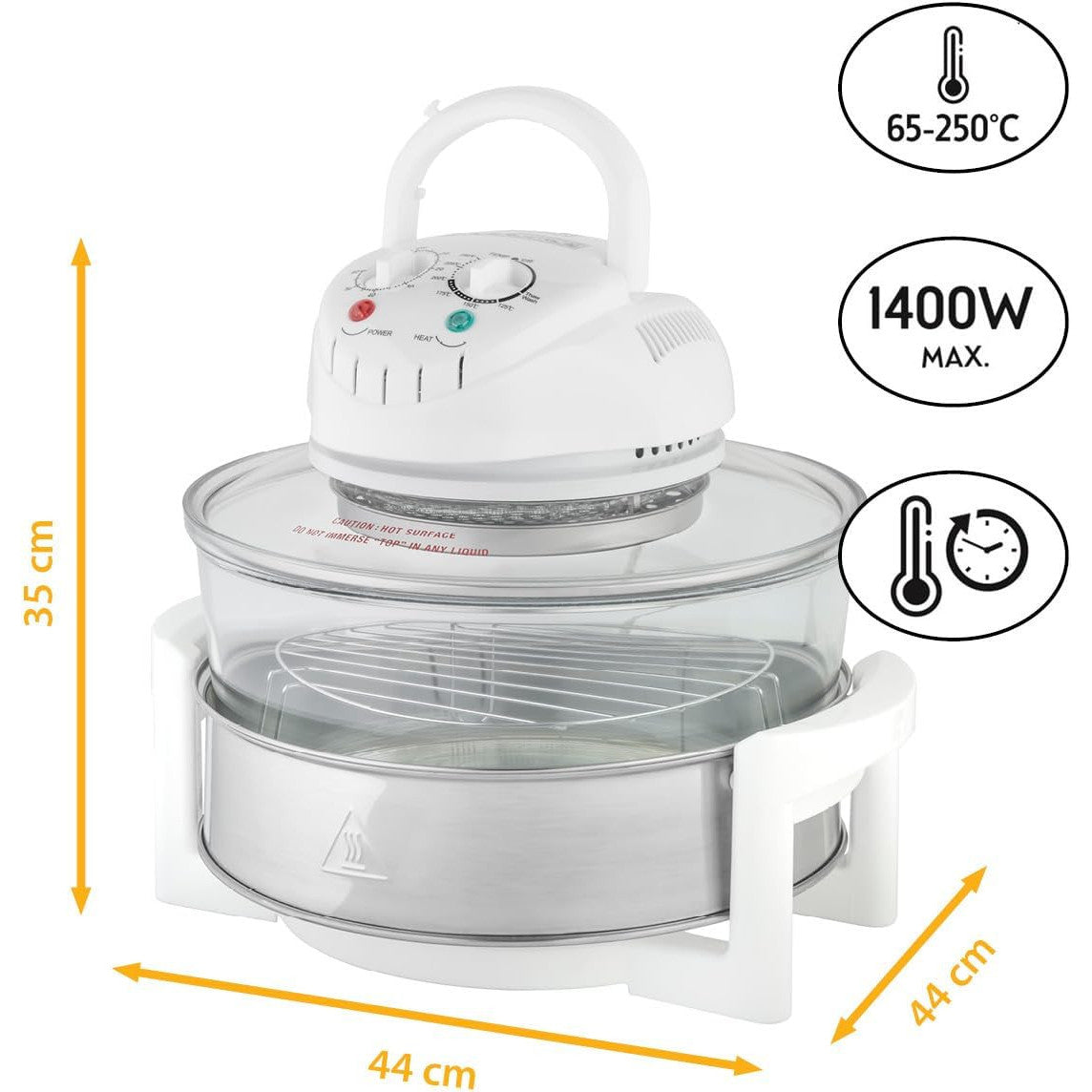 Large 17L TZS First Austria Halogen Oven with Extender Ring