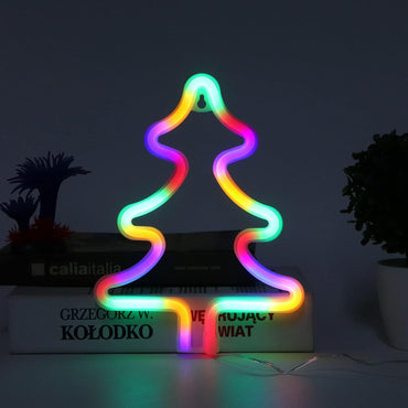 LED Neon Light Colorful Christmas Tree Sign Decoration
