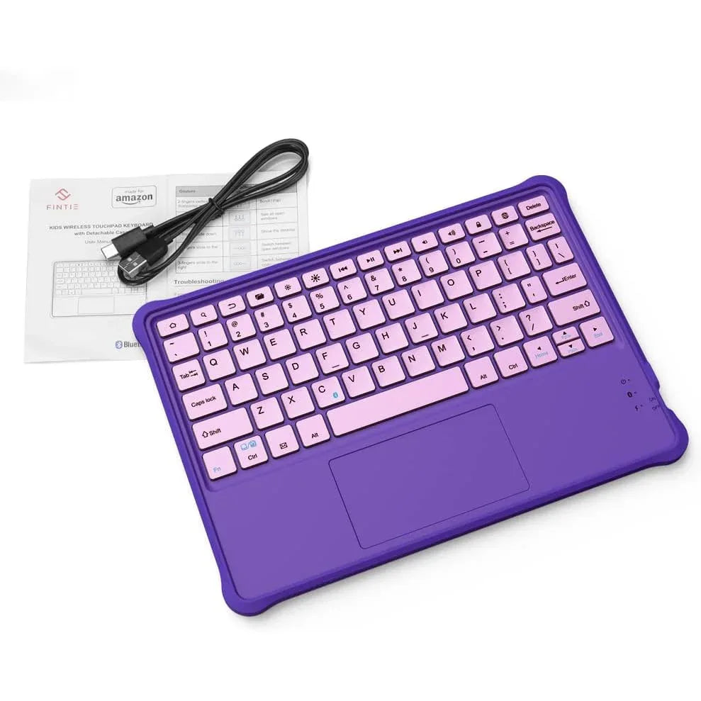 Purple Kids Wireless Bluetooth Keyboard for 10" Fire Tablet - Gomix Brands Outlet