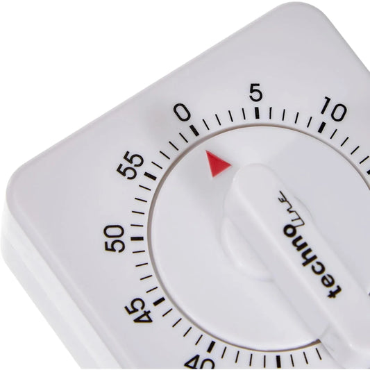 Technoline KZW Analog White Mechanical 60-Minute Kitchen Timer for Cooking Baking - Gomix Brands Outlet