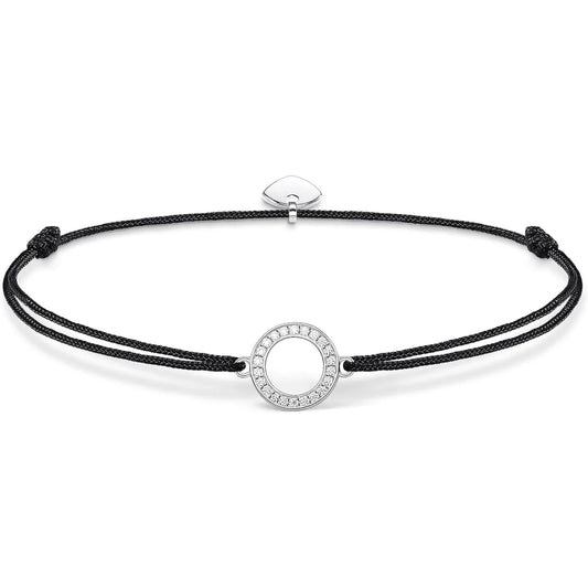 Sparkling Circle Charm Bracelet: Sterling Silver, Zirconia, Adjustable, Elegant, Dainty - Gomix Brands Outlet