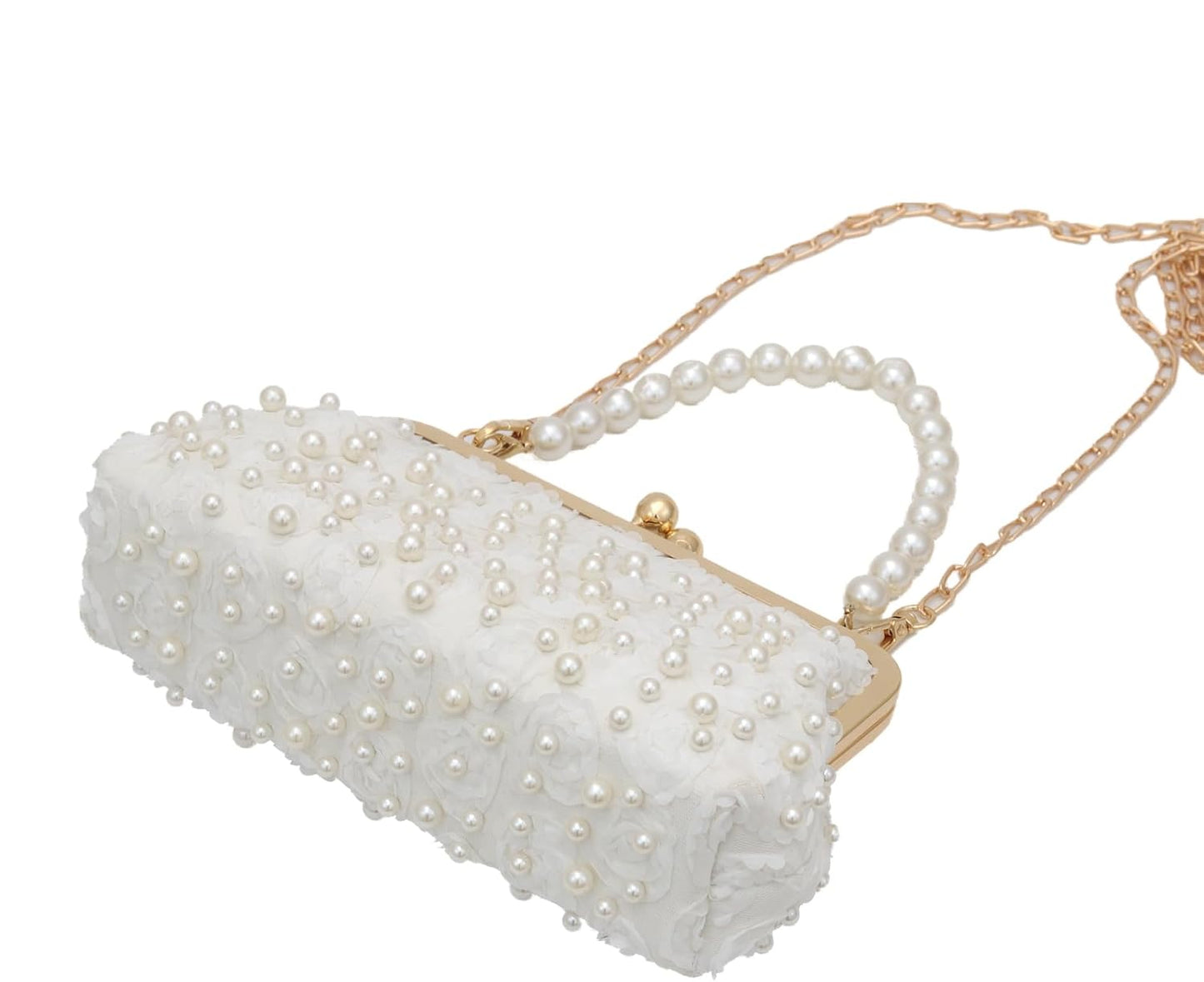YEBON Pearl-Embellished Elegant Evening Clutch Bag for Weddings