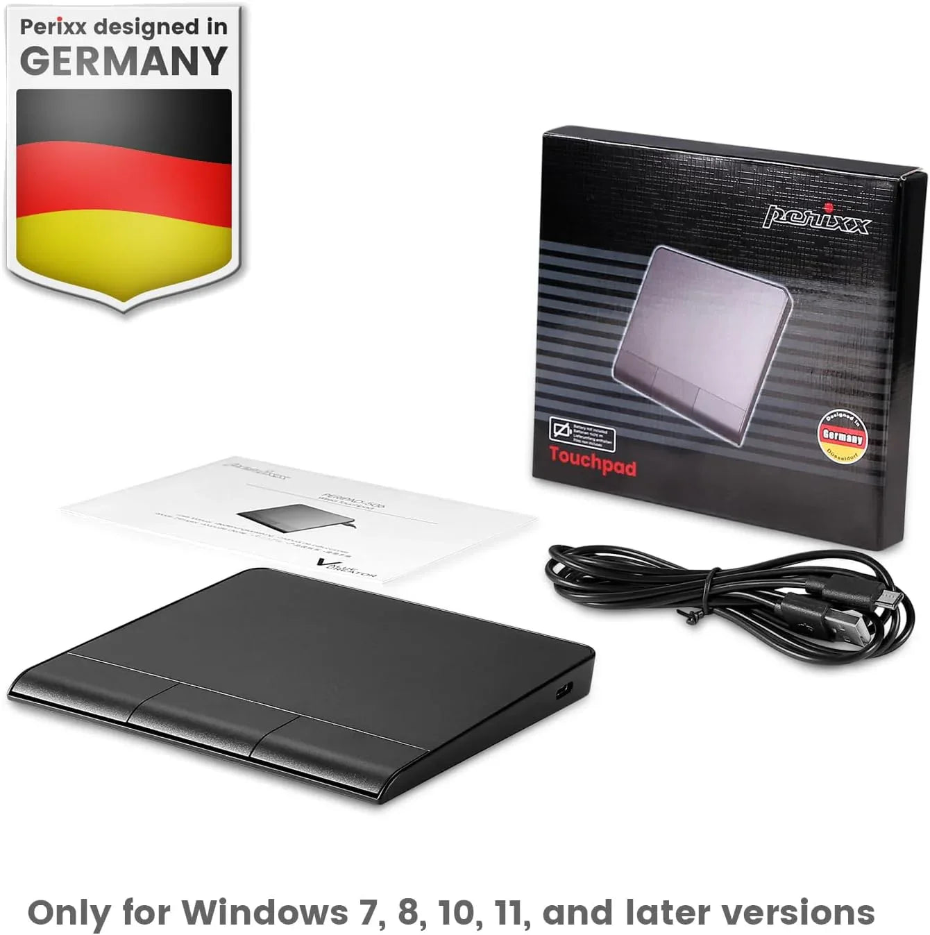 Perixx PERIPAD-506 Wired Slim USB Touchpad - Large Black Trackpad for Desktop & Laptop - Gomix Brands Outlet
