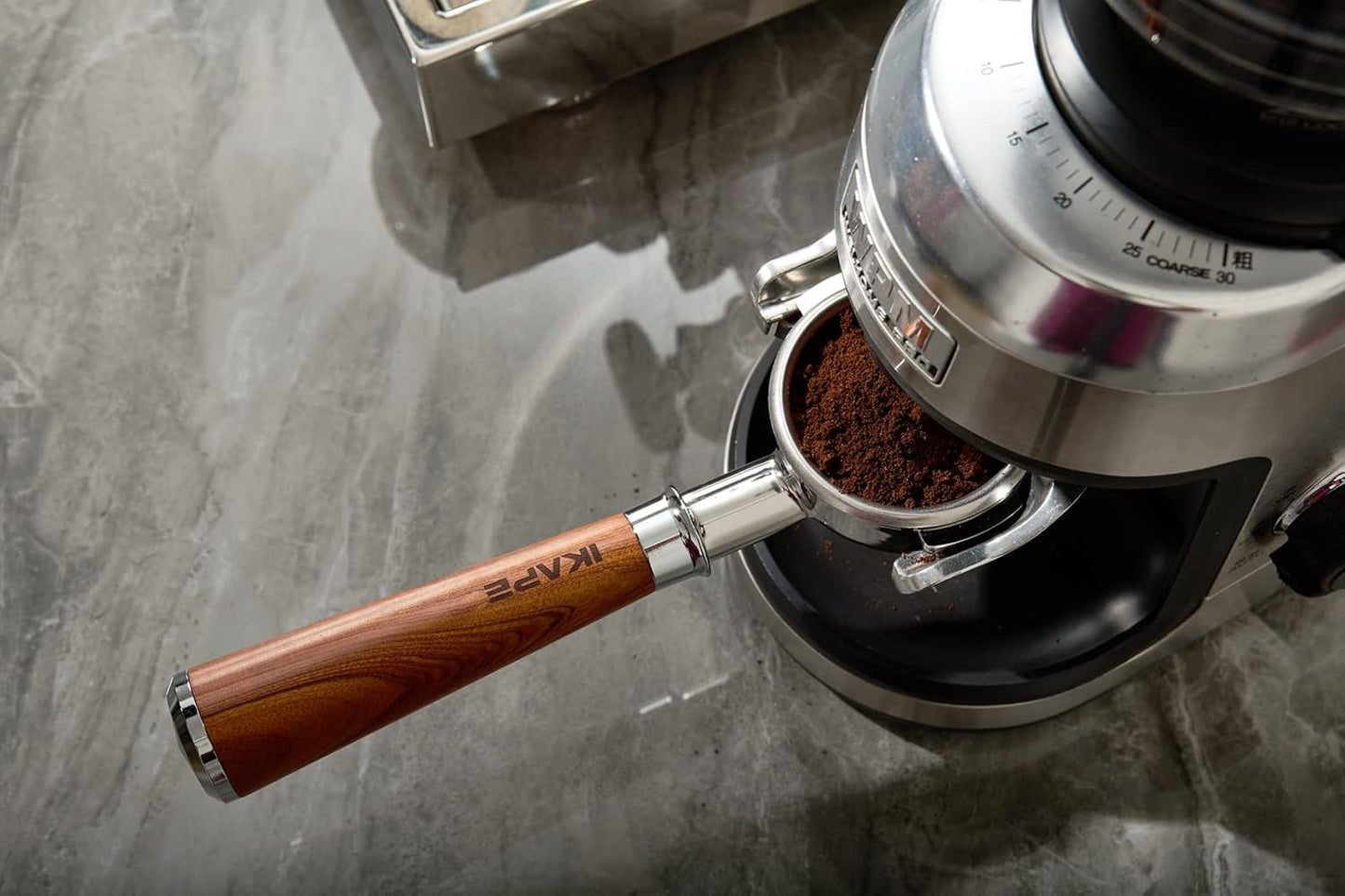 IKAPE 58mm Bottomless Portafilter with Stainless Steel Basket – E61 Compatible