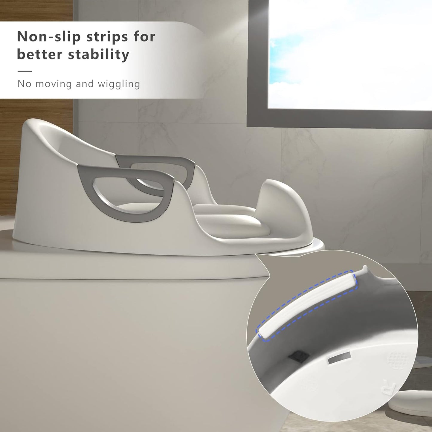 Adjustable Gray Potty Training Seat with Step Stool