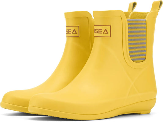 HISEA Women's Waterproof Ankle Rain Boots with Anti‑Slipping Sole