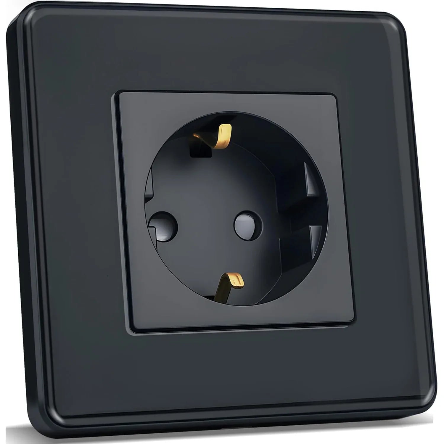 TAWOIA Premium Schuko Socket: EU Standard Single Flush-Mounted Wall Outlet with Elegant Curved Glass Plate - Gomix Brands Outlet