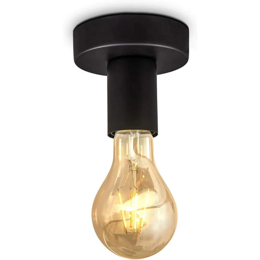 Vintage Matte Black Ceiling Spot Light – B.K.Licht Retro Surface‑Mounted E27 Lamp - Gomix Brands Outlet