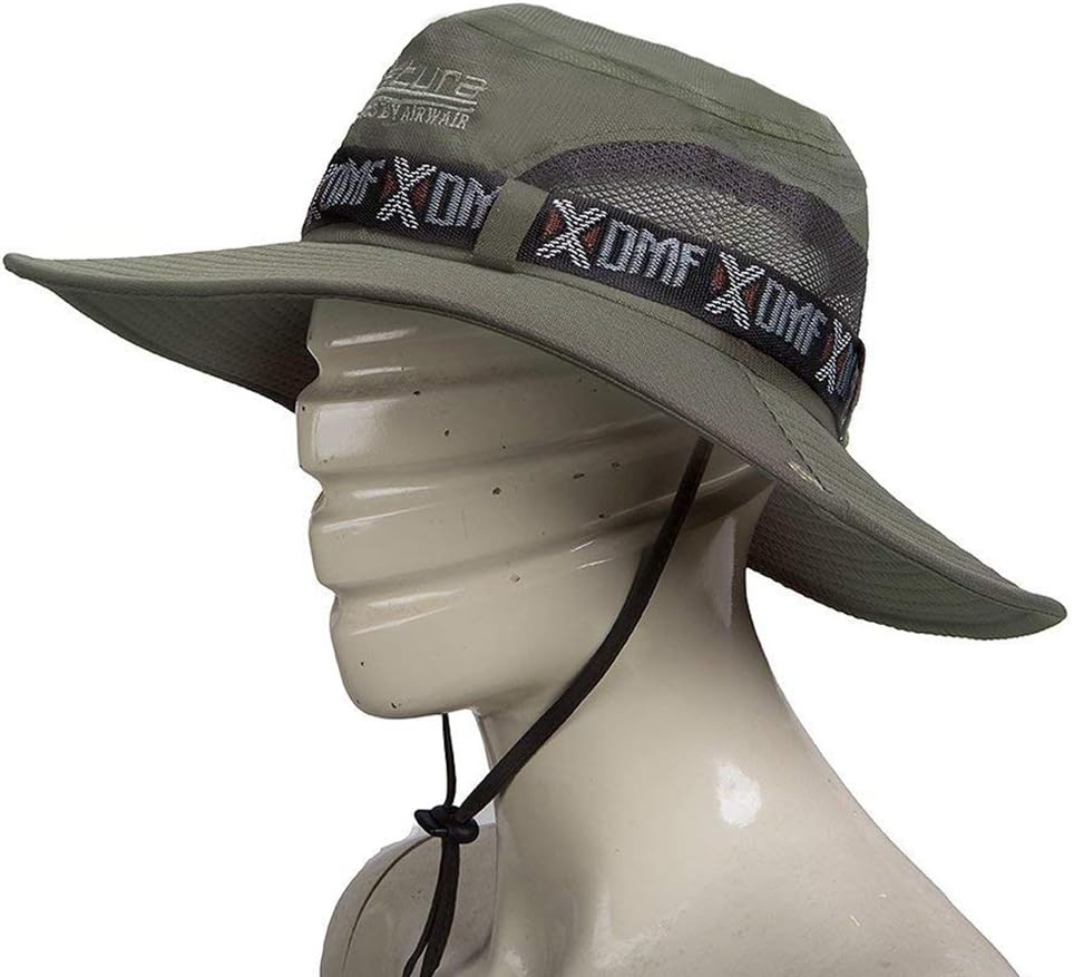 Outdoor Hunting Wide Brim Summer Hat Adjustable Packable Breathable Polyester UPF 50 Protection