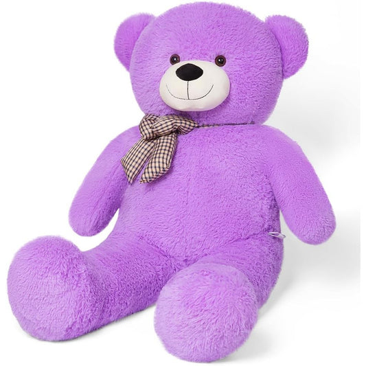 Giant 120cm Purple Plush Teddy Bear – Soft Cuddly Companion