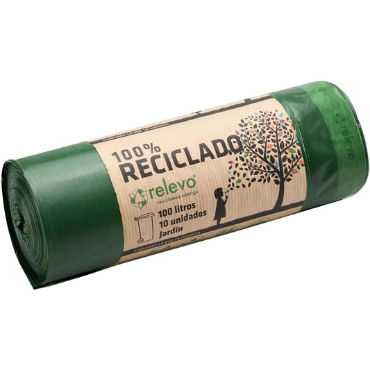 Eco-Friendly RELEVO 100% Recycled 100L Bin Liners Pack of 10
