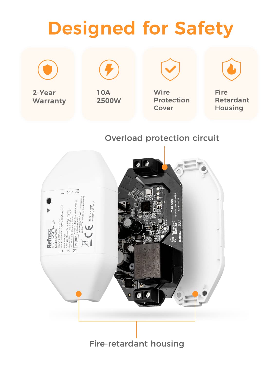 Refoss MSS710 Universal Smart WiFi Switch 2500W