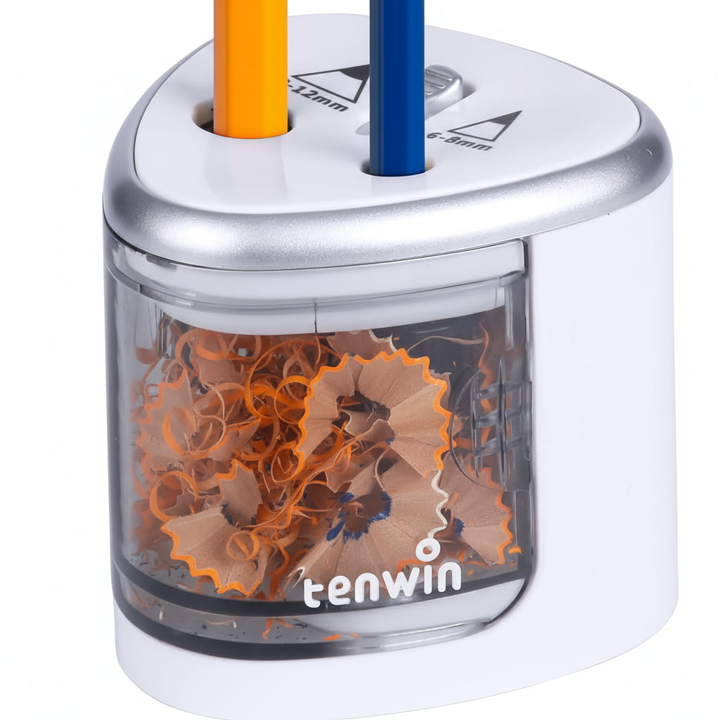 Tihoo Electric Pencil Sharpener Dual-Hole 2-12mm Lead (Silver)
