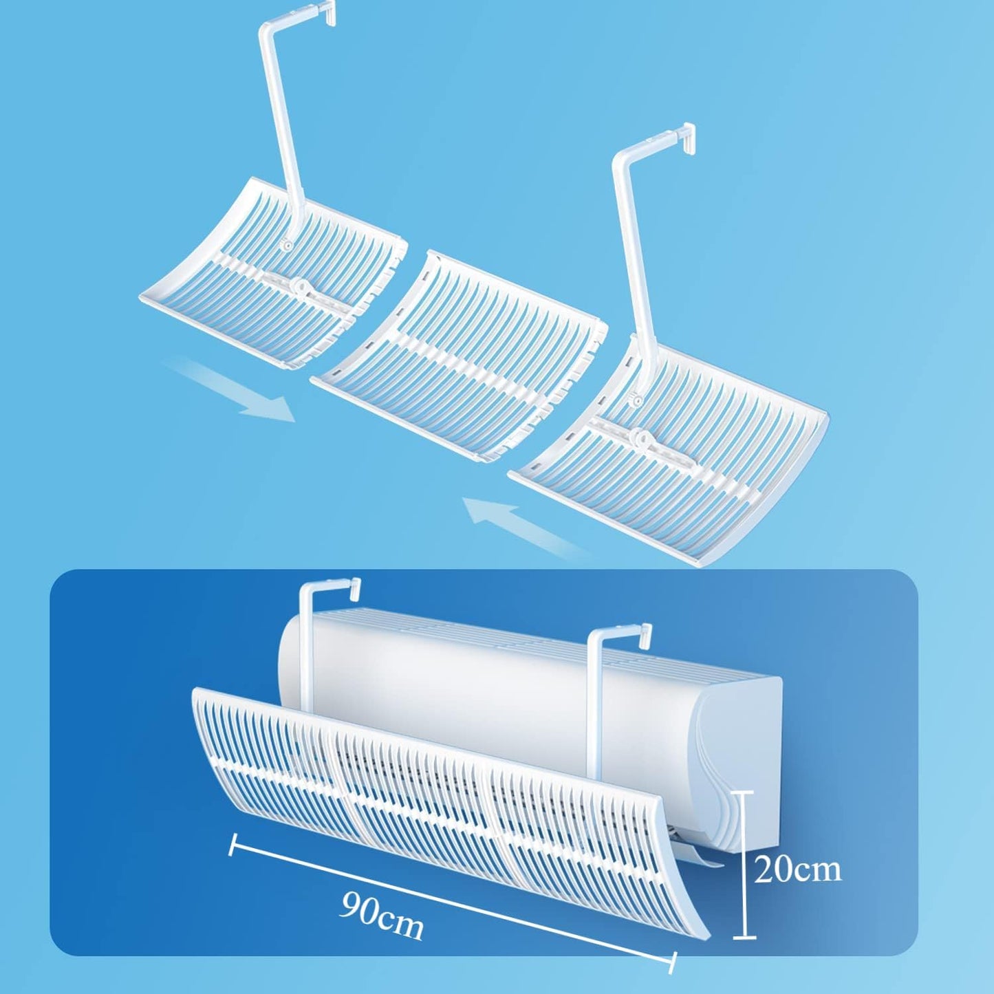 Adjustable Air Conditioner Wind Deflector for Wall-Mounted Units