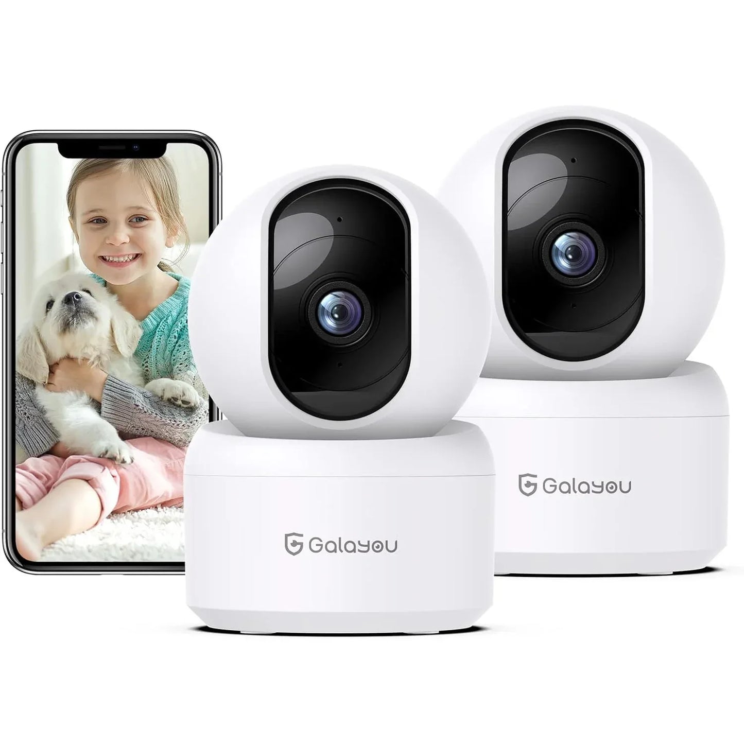 GALAYOU 2K Indoor Security Camera with 360° Night Vision